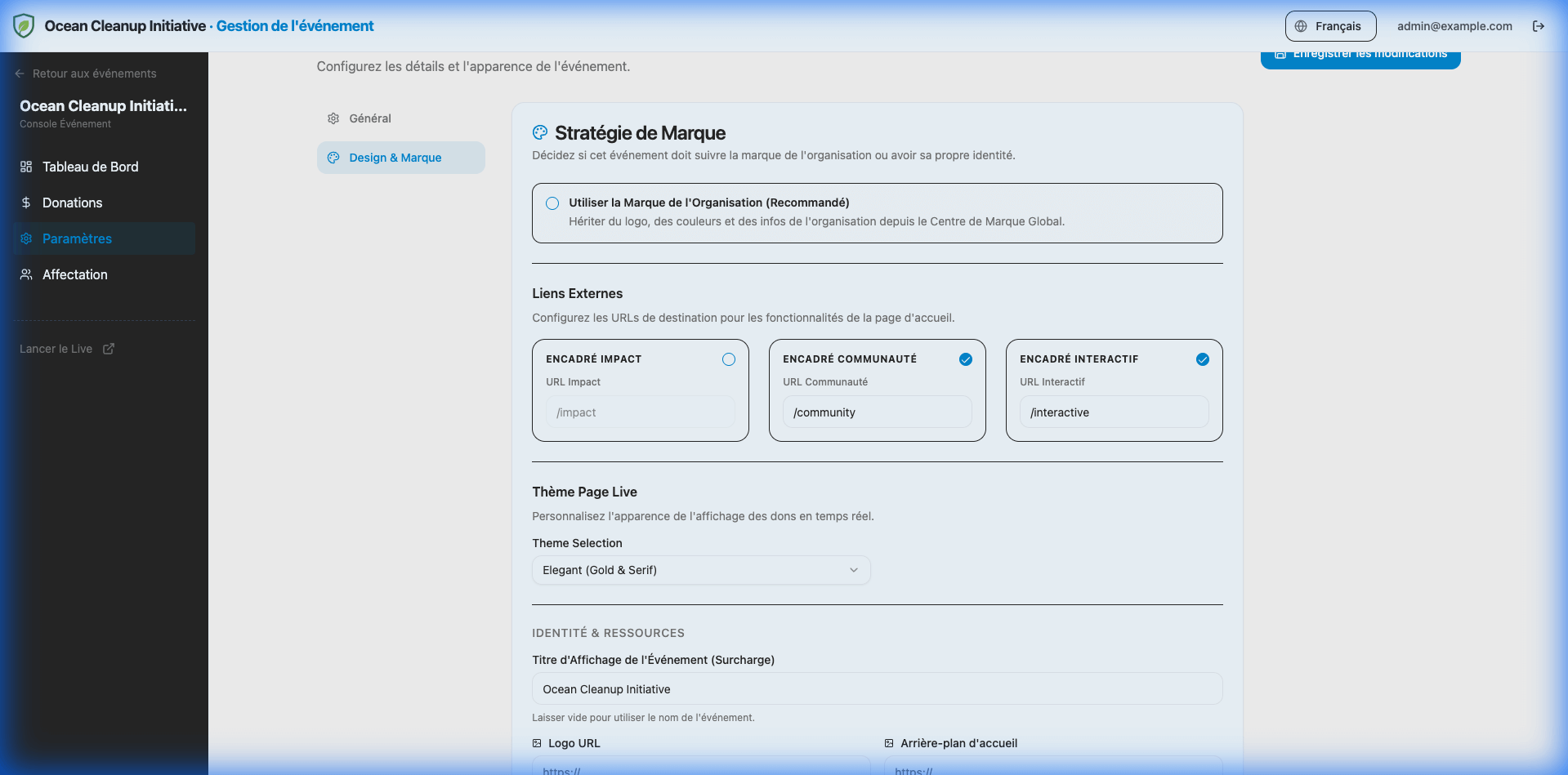 Event Branding Settings